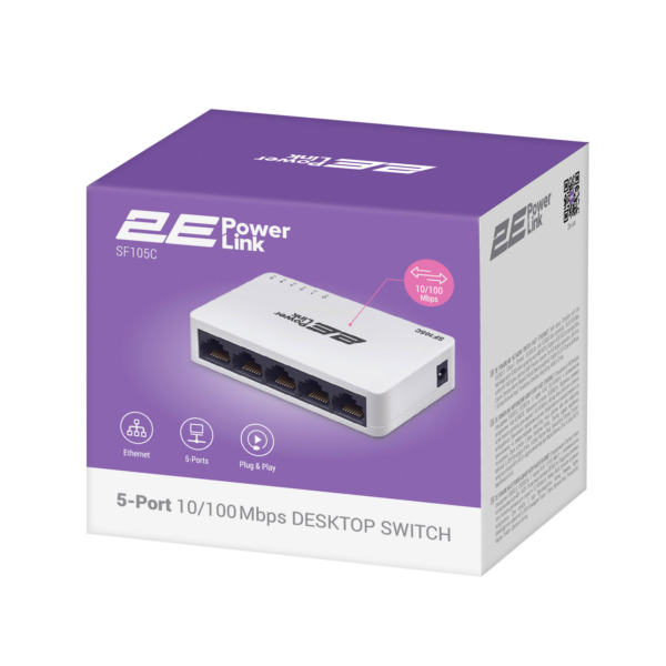 2E PowerLink Switch SF105C 5xFE, Unmanaged