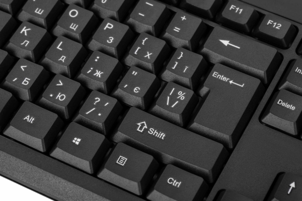 Клавиатура мембранная 2E KS108 104key, USB-A, EN/UK, чёрный