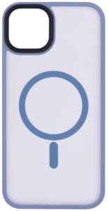Чехол 2Е Basic для iPhone 15 Plus, Soft Touch MagSafe Cover, синий светлый