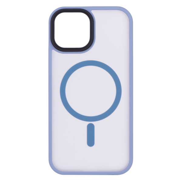 Чехол 2Е Basic для iPhone 15, Soft Touch MagSafe Cover, синий светлый