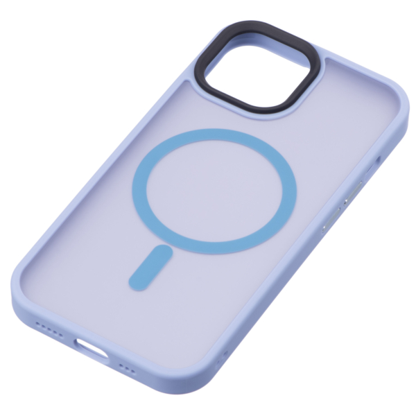 Чехол 2Е Basic для iPhone 15, Soft Touch MagSafe Cover, синий светлый