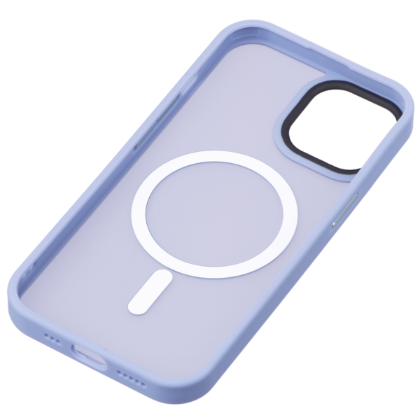 Чехол 2Е Basic для iPhone 15, Soft Touch MagSafe Cover, синий светлый
