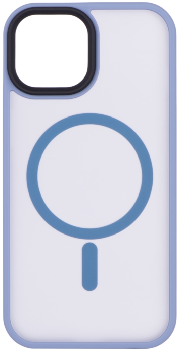 Чехол 2Е Basic для iPhone 15, Soft Touch MagSafe Cover, синий светлый