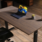 2E Computer table CE150WDARK-MOTORIZED, height adjustment, electric motor 220V, 62/128×150х75cm, Wood Dark