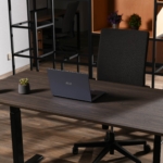 2E Computer table CE150WDARK-MOTORIZED, height adjustment, electric motor 220V, 62/128×150х75cm, Wood Dark