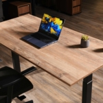 2E Computer table CE150WOLD-MOTORIZED, height adjustment, electric motor 220V, 62/128×150х75cm, Wood Old