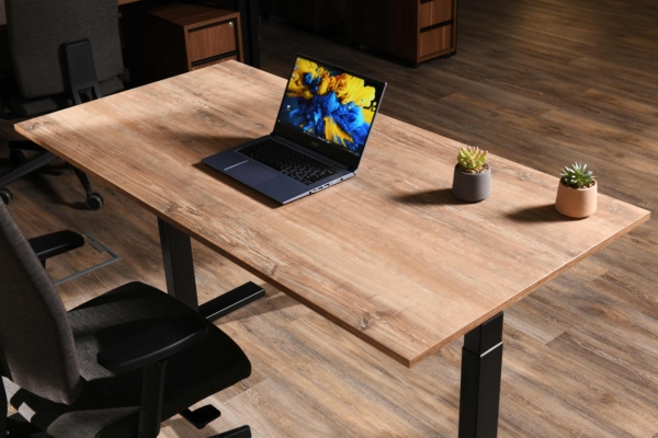 2E Computer table CE150WOLD-MOTORIZED, height adjustment, electric motor 220V, 62/128×150х75cm, Wood Old
