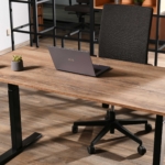 2E Computer table CE150WOLD-MOTORIZED, height adjustment, electric motor 220V, 62/128×150х75cm, Wood Old