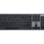 Клавіатура мембранна 2E KS240 110key, WL/BT, EN/UK, сіро-чорний