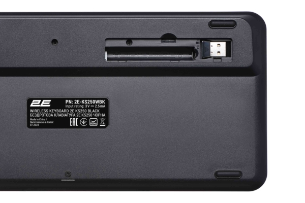 Клавіатура мембранна 2E KS250 84key, WL/BT, EN/UK, чорно-сірий