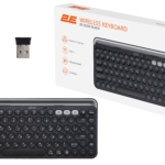 Клавіатура мембранна 2E KS250 84key, WL/BT, EN/UK, чорно-сірий