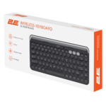 Клавіатура мембранна 2E KS250 84key, WL/BT, EN/UK, чорно-сірий