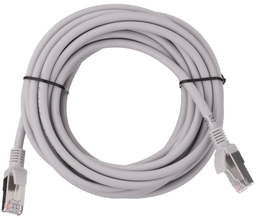 Патч-корд 2E САТ 5e, FTP, 5м, 26AWG, RJ45, 7/0.16, Cu, LSZH, сірий