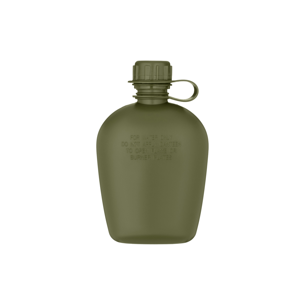 Фляга тактична у чохлі 2E Flask WB01, 1л, з кружкою для їжі, олива