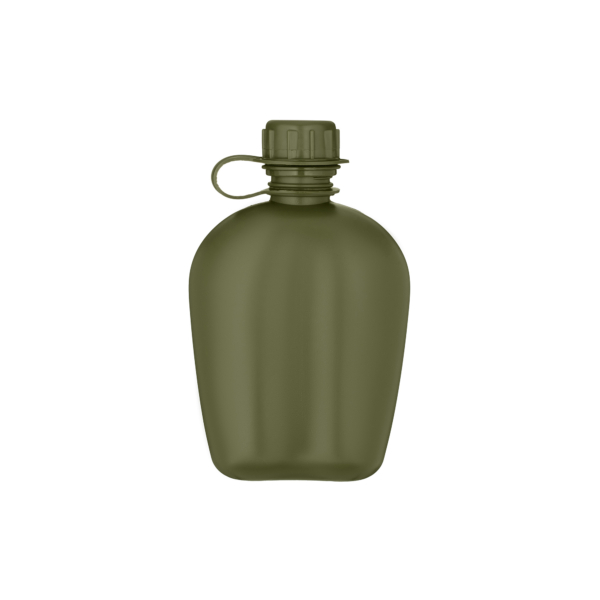 2E Tactical Фляга тактична у чохлі Flask WB01, 1л, з кружкою для їжі, олива