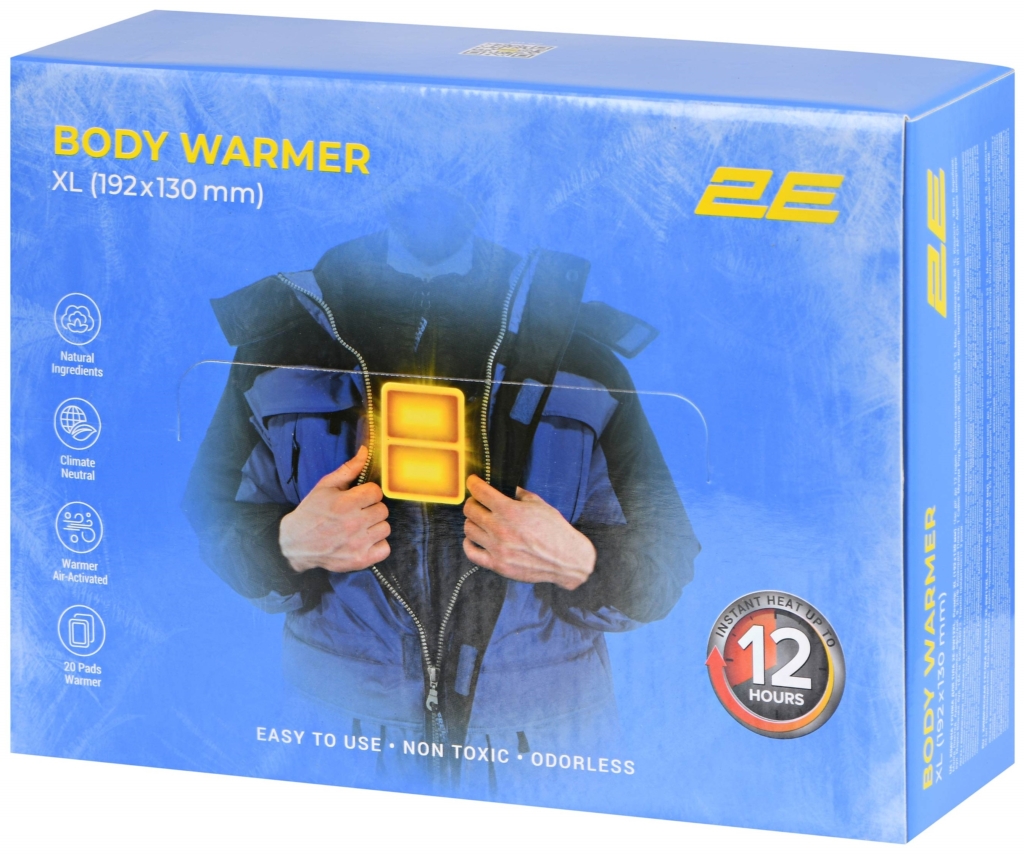 2E Chemical body warmer size XL (192x130mm), adhesive, up to 12 hours – 20 pcs