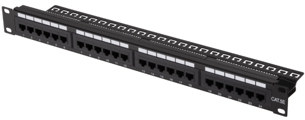 Патч-панель 2E САТ 5e, UTP, 19″, 1U, 24 порти, зібрана