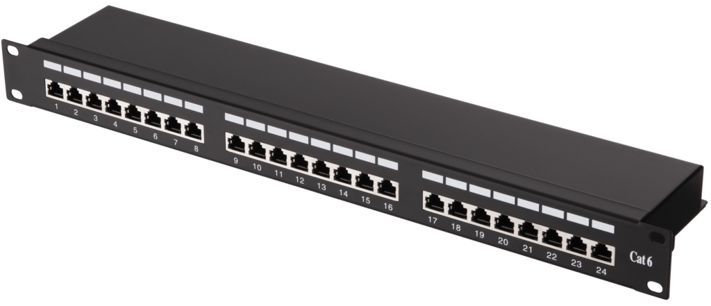 Патч-панель 2E САТ 6, FTP, 19″, 1U, 24 порта, собранная