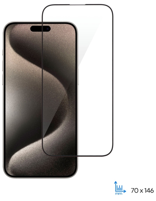 Защитное стекло 2E для iPhone 15 Pro, 2.5D FCFG, (1 Pack), черная рамка