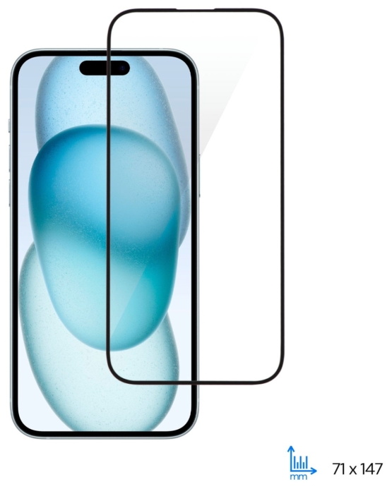 Защитное стекло 2E для iPhone 15, 2.5D FCFG, (1 Pack), черная рамка
