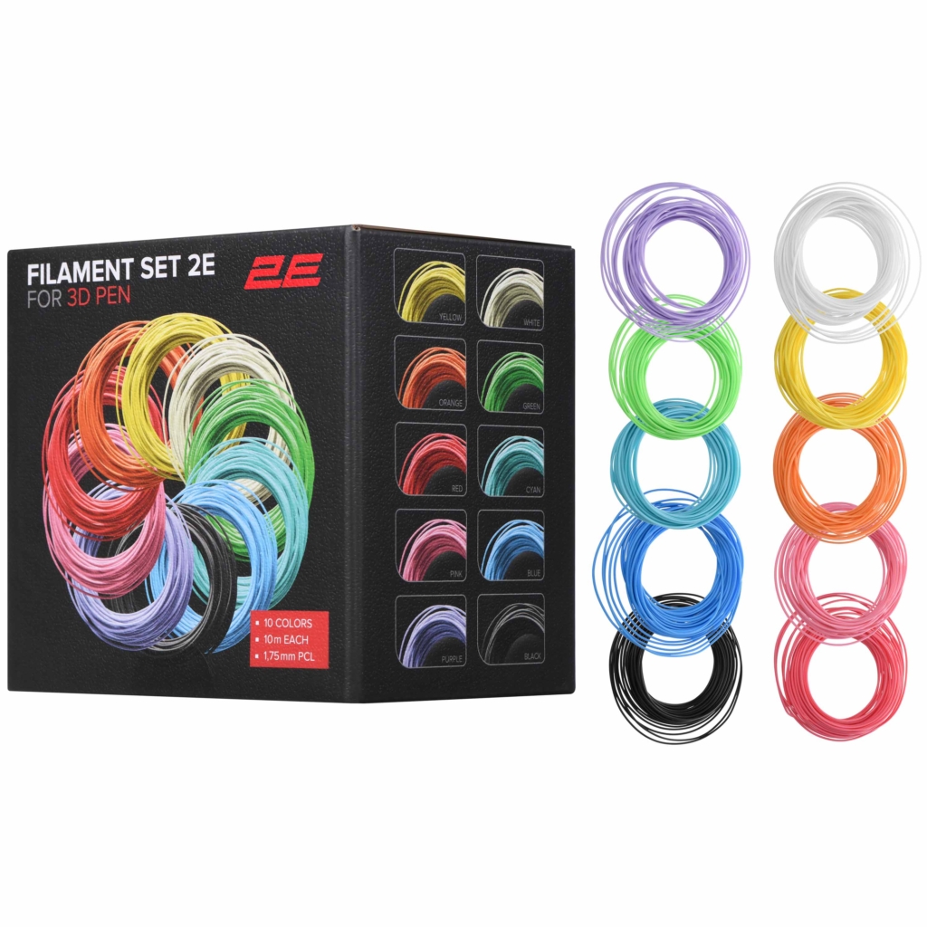 Filament 2E for PCL 3D pen,1.75mm, 10pcs, mix