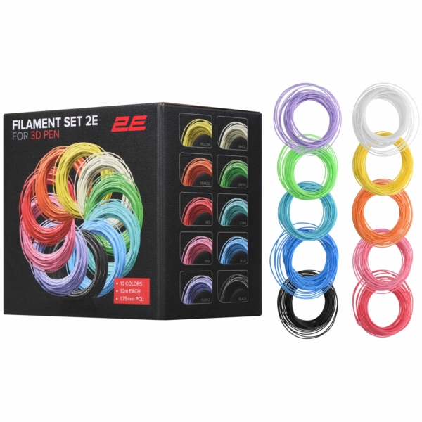 Картридж 2E для 3D ручки PCL, 1.75мм, 10шт, микс