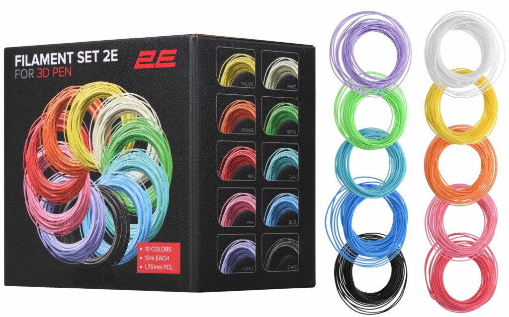 Filament 2E for PCL 3D pen,1.75mm, 10pcs, mix