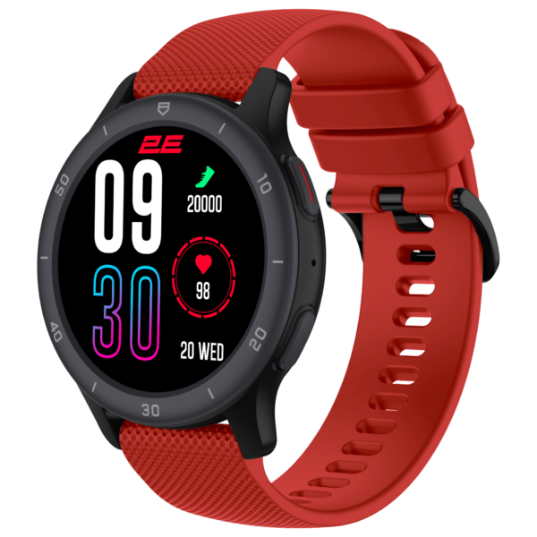 Смарт-годинник 2E Motion GT2 47мм, 1.32″, 360×360, BT 5.2, Чорно-червоний