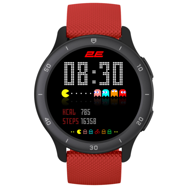 Смарт-годинник 2E Motion GT2 47мм, 1.32″, 360×360, BT 5.2, Чорно-червоний