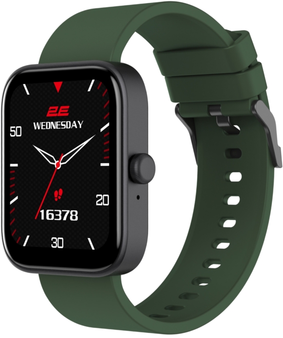 Смарт-годинник 2E Alpha SQ Music Edition 46мм, 1.78″, 368×448, AMOLED, BT 5.2, Чорно-зелений