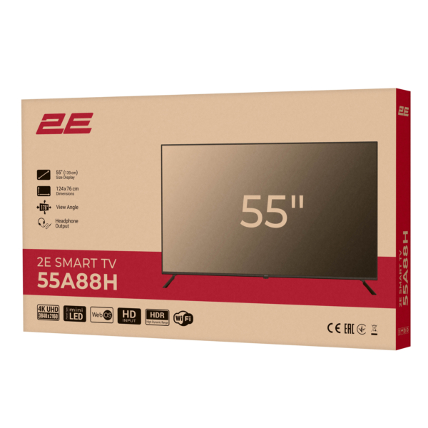 Телевизор 55″ 2E MiniLED 4K 60Hz Smart WebOS Black