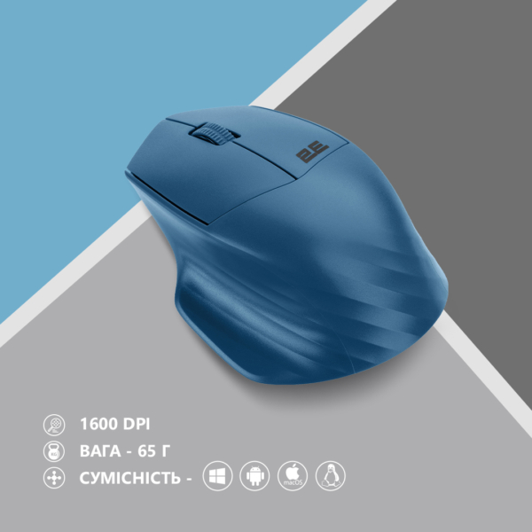 Мышь 2E MF280 Silent, WL/BT, синий