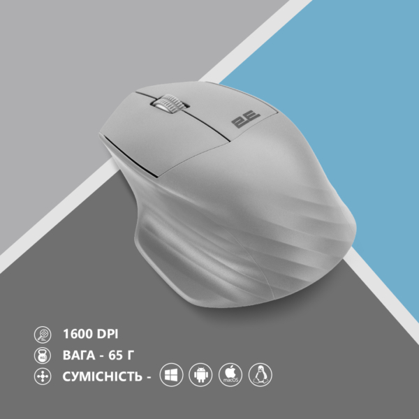 Mouse 2E MF280 Silent, WL/BT, grey