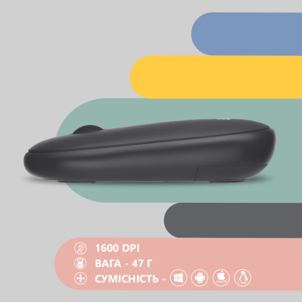 Mouse 2E MF300 Silent, WL/BT, graphite-black