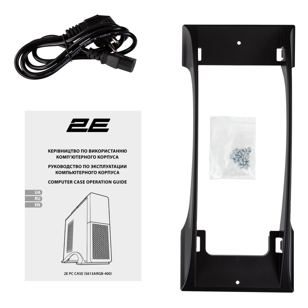 2E Корпус S613ARGB-400, з БЖ 2E 400W-SFX, 1xUSB3.0, 1хUSB Type-C, 1×80мм, Micro ATX/ Desktop, чорний