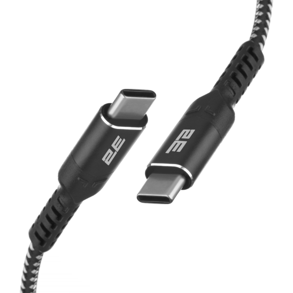 2E Сable USB-C > USB-C charge/data, 1m, 240W Type-C, Aluminum Shell, black