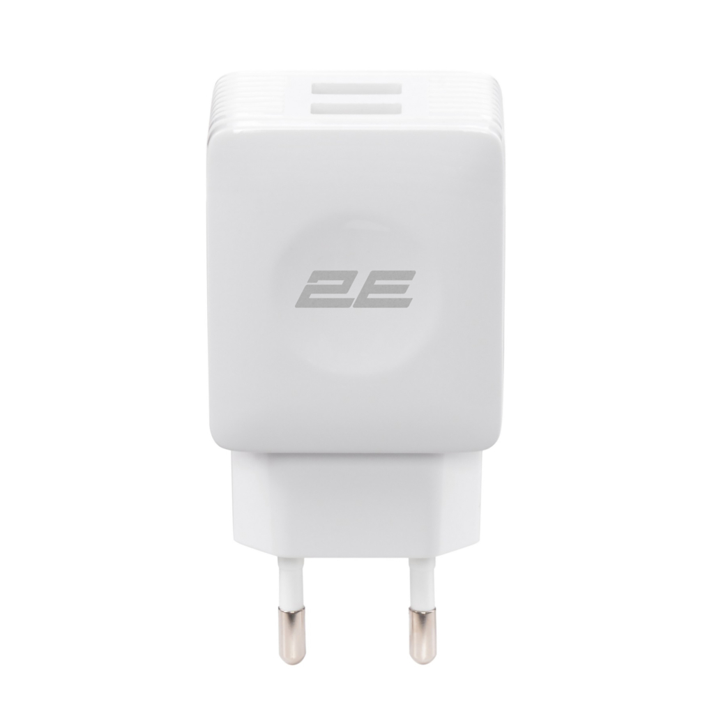 Зарядний пристрій мережевий 2E 12Вт 2хUSB-A, білий