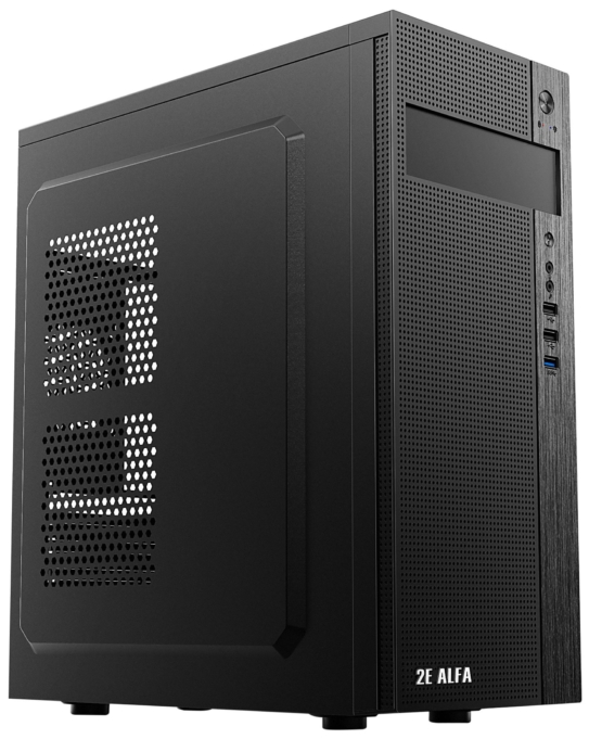 Корпус 2E Alfa E185 без БЖ 1xUSB3.0, 2xUSB2.0, VGA 310мм, ATX, чорний
