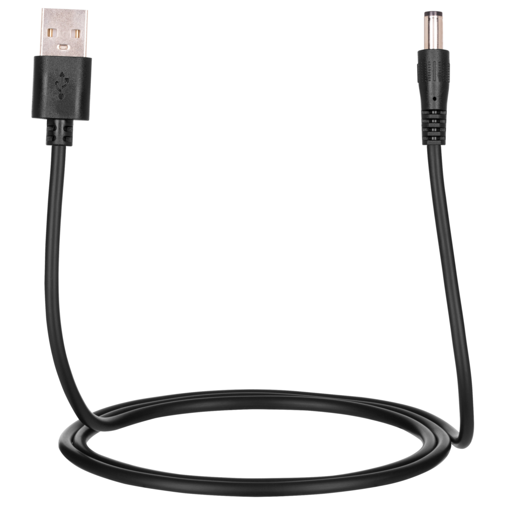 Кабель USB-A > DC 5.5х2.1мм живлення 2Е 1м, 5В/1.5A, чорний