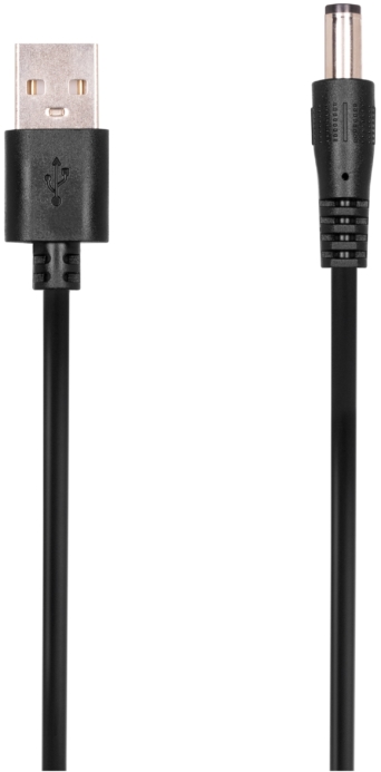 Cable USB-A > DC 5.5х2.1mm charge 2Е 1m, 5V/1.5A, black