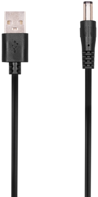 Сable USB-A > DC 5.5х2.5mm charge 2Е 1m, 5V/1.5A, black