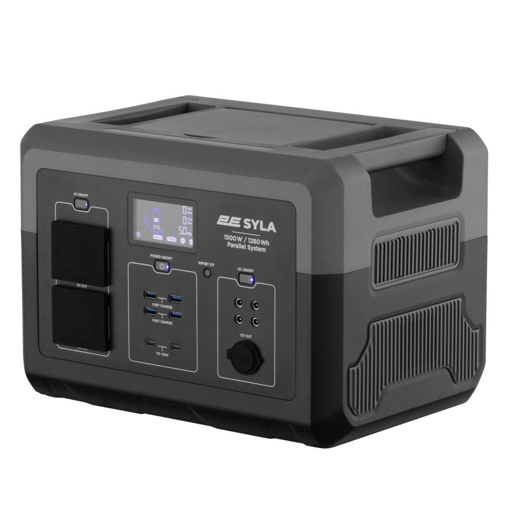 Portable Power Station 2E Syla, 1500 W, 1280 Wh, WiFi/BT, Parallel System, Fast Charging