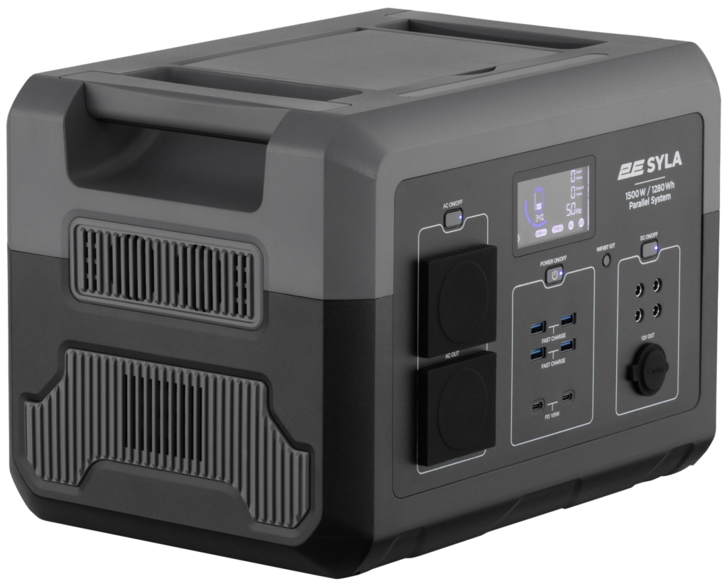 Portable Power Station 2E Syla, 1500 W, 1280 Wh, WiFi/BT, Parallel System, Fast Charging