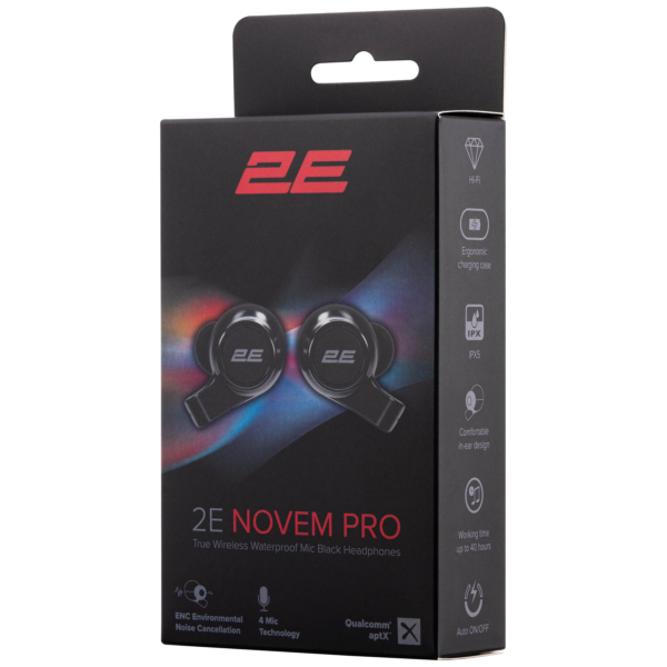 Наушники 2E Novem Pro True Wireless, 4 Mic, Waterproof, Black