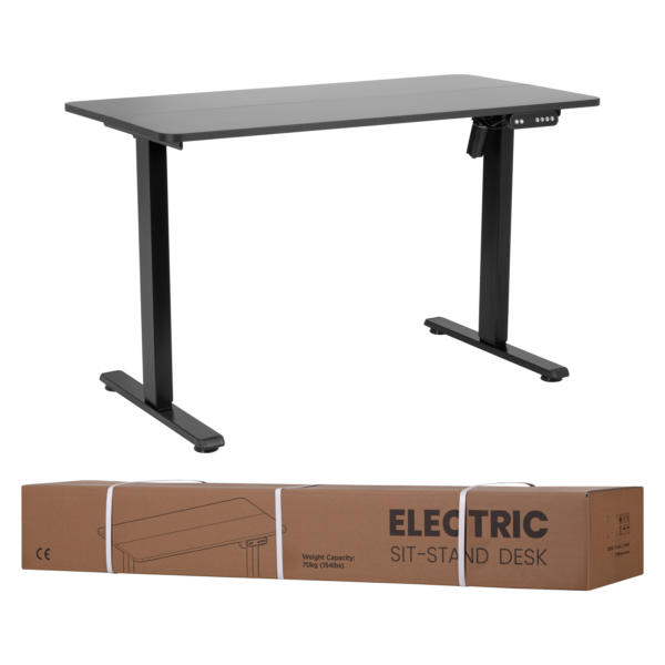 2E Computer table CE120B-MOTORIZED, height adjustment, electric motor 220V, 73/118х120x60cm, black