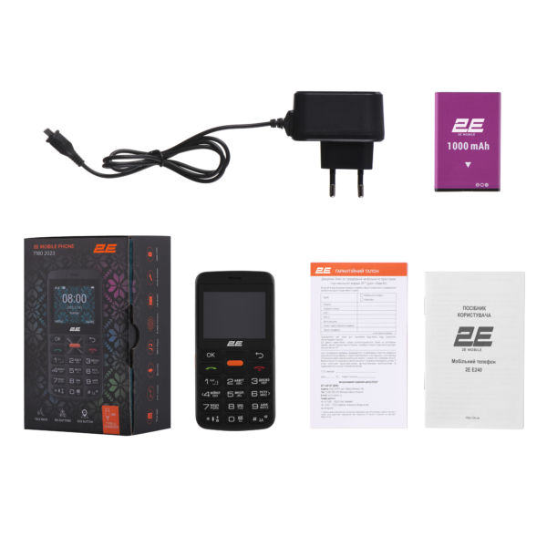 Mobile phone 2E T180 MAX 2.3″ 2SIM, 1000mAh, Чорний