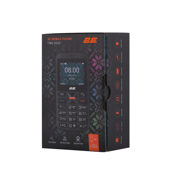 Mobile phone 2E T180 MAX 2.3″ 2SIM, 1000mAh, Чорний
