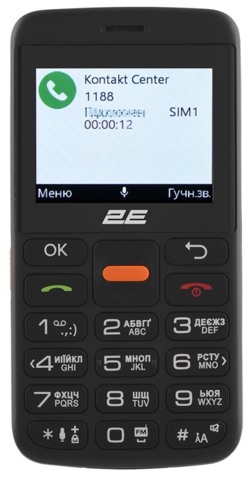 Мобільний телефон 2E T180 MAX 2.3″ 2SIM, 1000мА•год, чорний