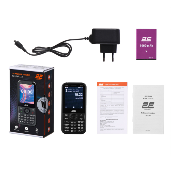 Mobile phone 2E E240 2022 2.4″ 2SIM, 1000mAh, Black