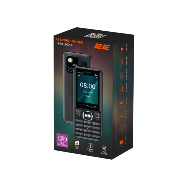 Mobile phone 2E E240 2023 2.4″ 2SIM, 2500mAh, Black